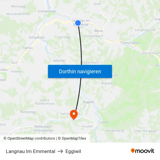 Langnau Im Emmental to Eggiwil map