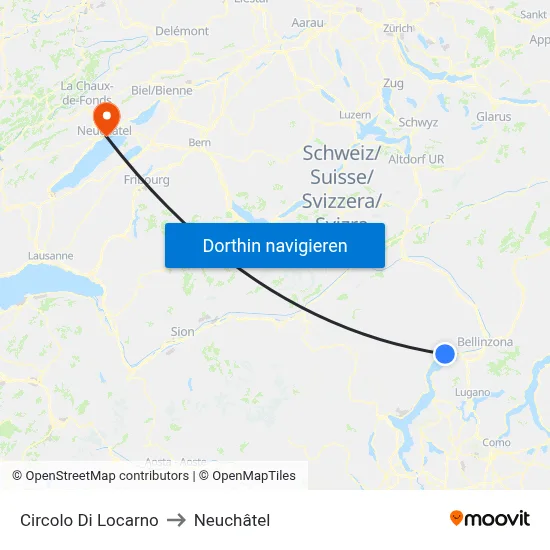 Circolo Di Locarno to Neuchâtel map