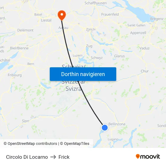 Circolo Di Locarno to Frick map