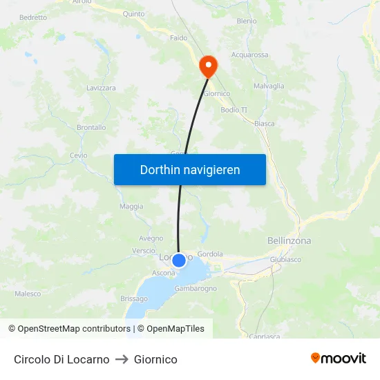 Circolo Di Locarno to Giornico map