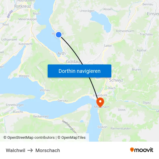 Walchwil to Morschach map