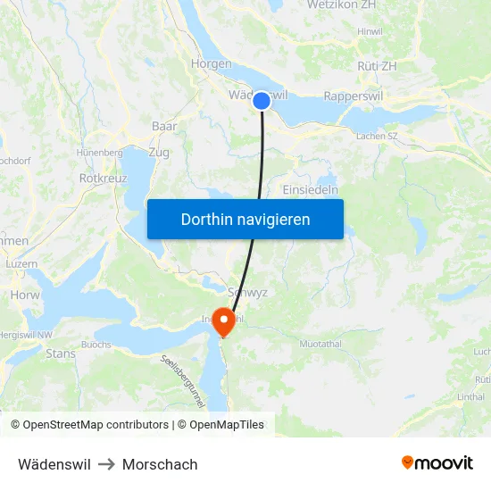 Wädenswil to Morschach map