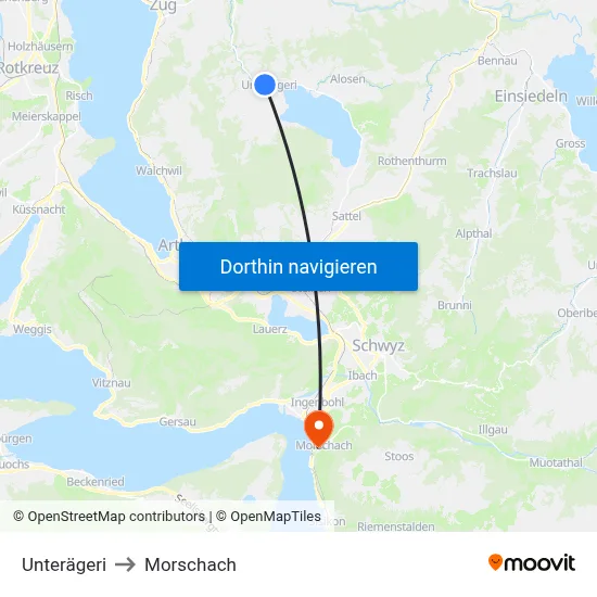Unterägeri to Morschach map