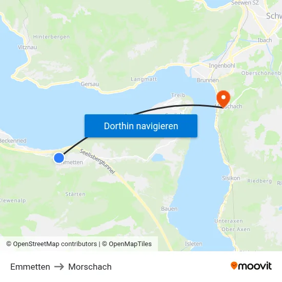 Emmetten to Morschach map