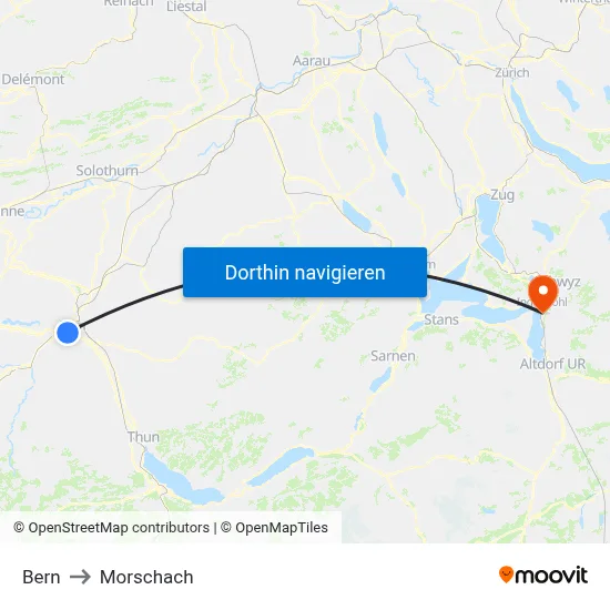Bern to Morschach map