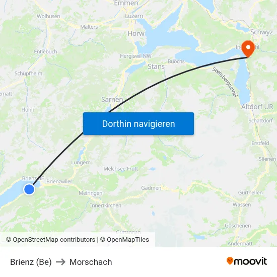 Brienz (Be) to Morschach map