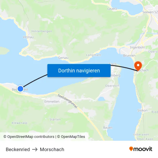 Beckenried to Morschach map