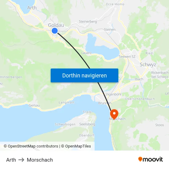 Arth to Morschach map