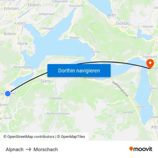 Alpnach to Morschach map