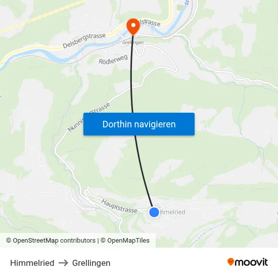 Himmelried to Grellingen map