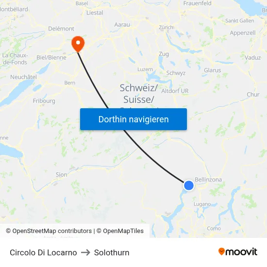Circolo Di Locarno to Solothurn map