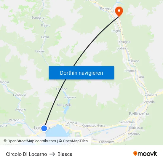 Circolo Di Locarno to Biasca map