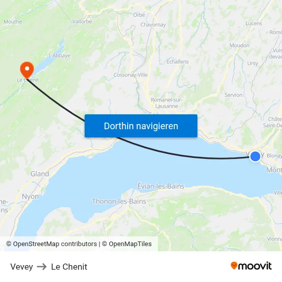 Vevey to Le Chenit map