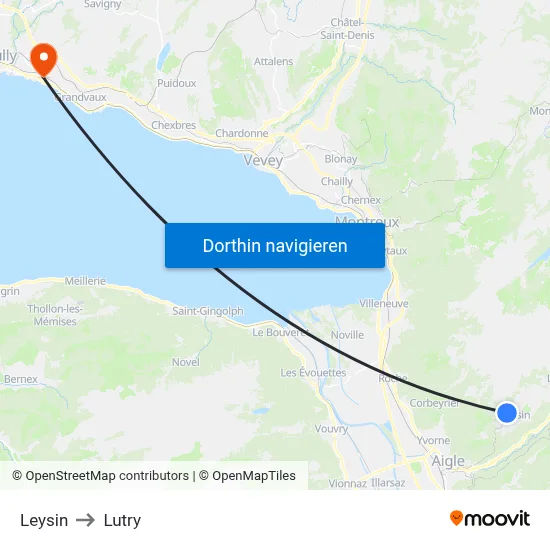 Leysin to Lutry map