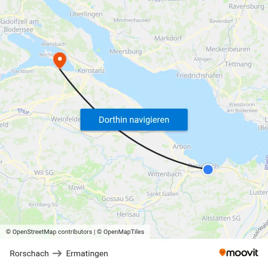 Rorschach to Ermatingen map