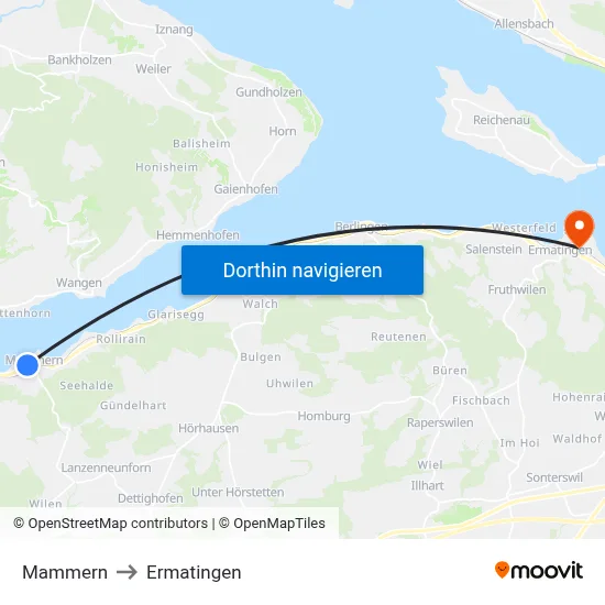 Mammern to Ermatingen map
