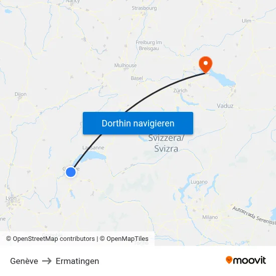 Genève to Ermatingen map