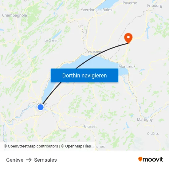 Genève to Semsales map