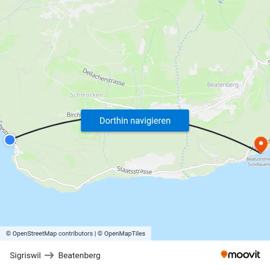 Sigriswil to Beatenberg map