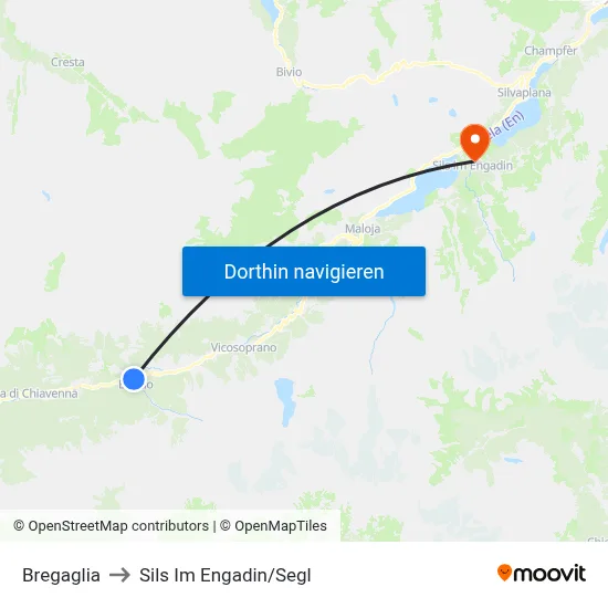 Bregaglia to Sils Im Engadin/Segl map