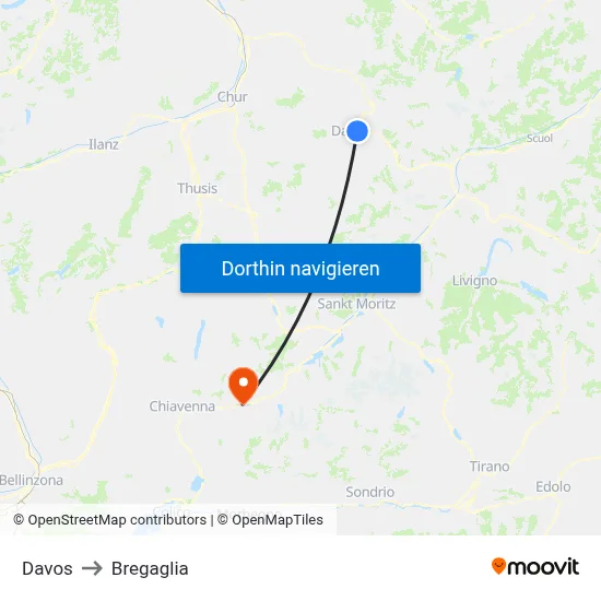Davos to Bregaglia map