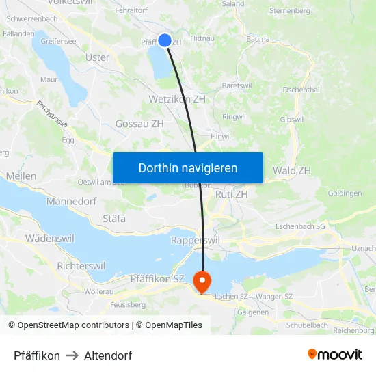 Pfäffikon to Altendorf map