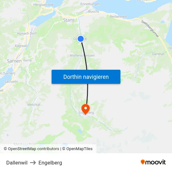Dallenwil to Engelberg map