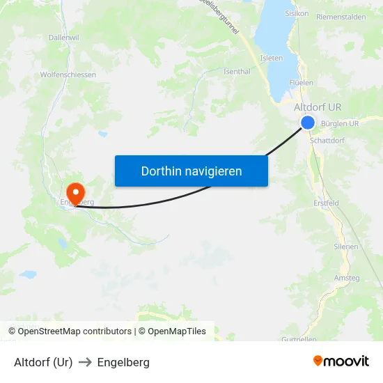 Altdorf (Ur) to Engelberg map