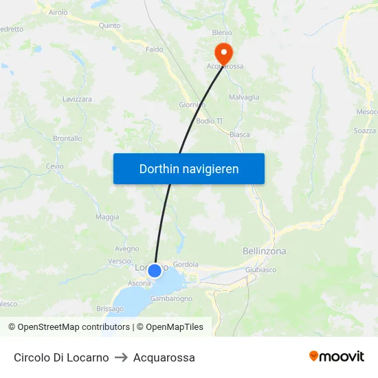 Circolo Di Locarno to Acquarossa map