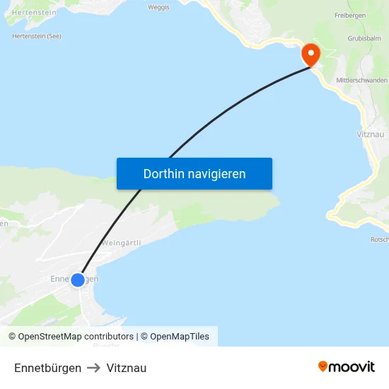 Ennetbürgen to Vitznau map