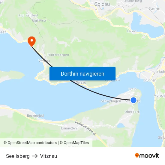 Seelisberg to Vitznau map
