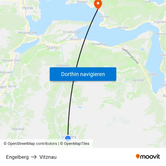 Engelberg to Vitznau map