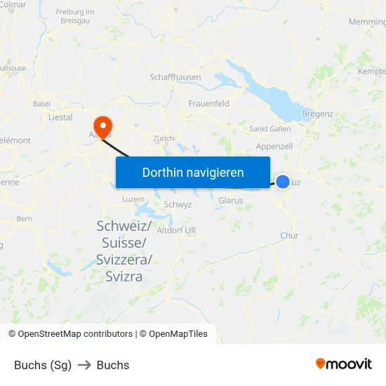 Buchs (Sg) to Buchs map