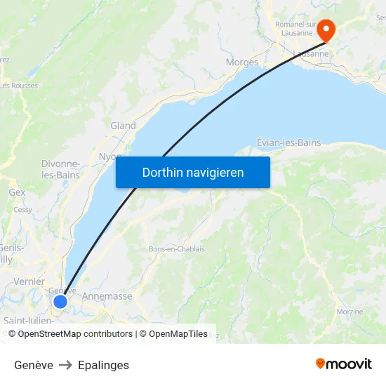 Genève to Epalinges map