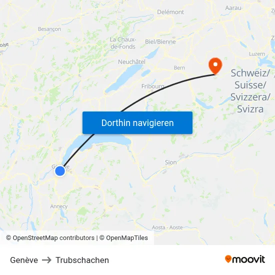 Genève to Trubschachen map