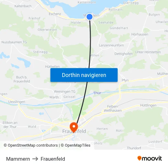 Mammern to Frauenfeld map