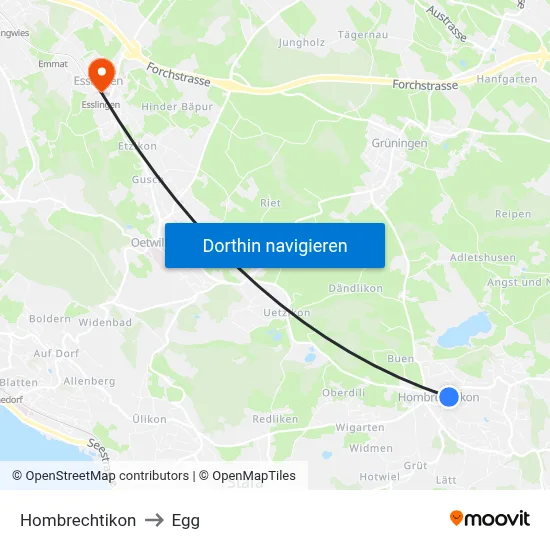 Hombrechtikon to Egg map
