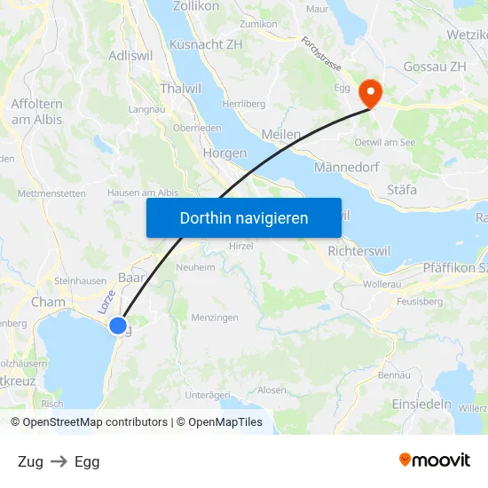 Zug to Egg map