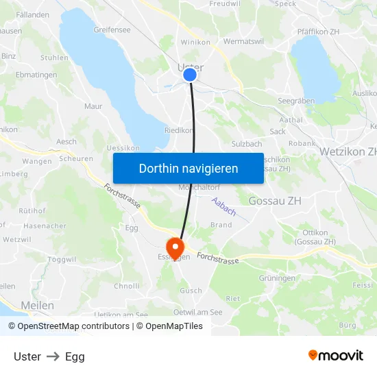 Uster to Egg map