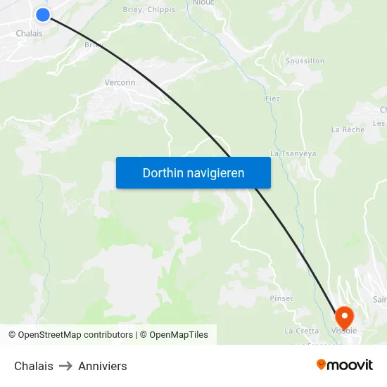 Chalais to Anniviers map