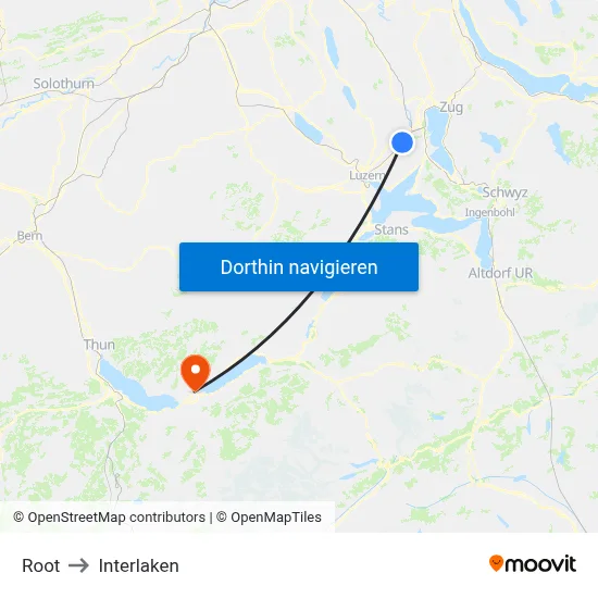 Root to Interlaken map