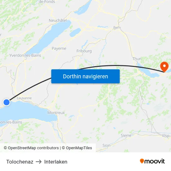 Tolochenaz to Interlaken map