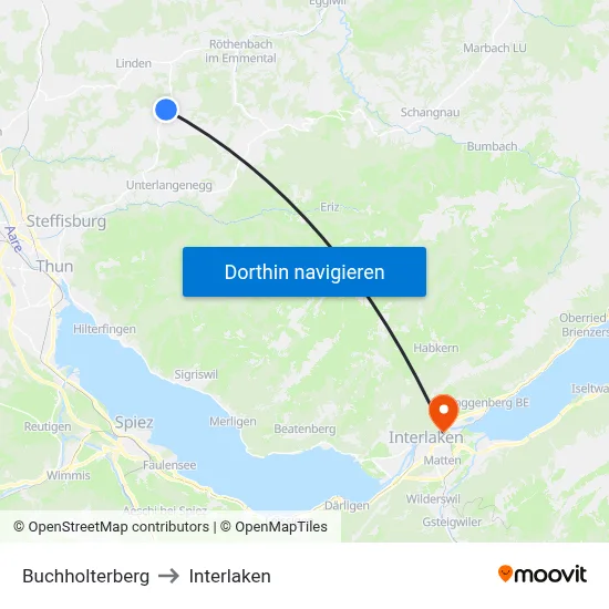 Buchholterberg to Interlaken map