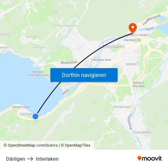 Därligen to Interlaken map