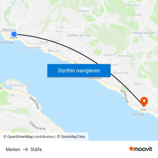 Meilen to Stäfa map
