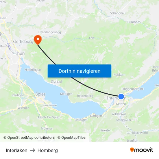 Interlaken to Homberg map