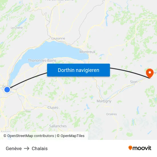 Genève to Chalais map