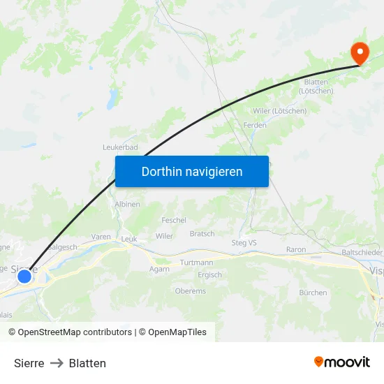 Sierre to Blatten map