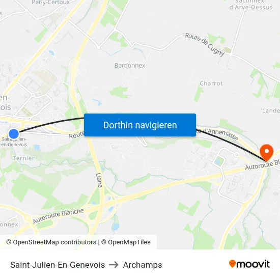 Saint-Julien-En-Genevois to Archamps map