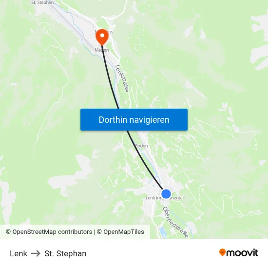 Lenk to St. Stephan map
